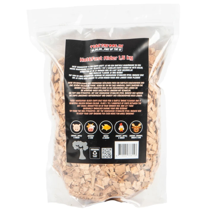 Vuur&Rook Hot&Fast Alder Chips 1,5 Kg 4 Vuur&Rook Hot&Fast Alder Chips 1,5 Kg - Afbeelding 2
