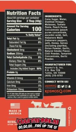 Kosmos Peach Habanero BBQ Sauce 16.5oz -Kamado Joe Winkel image 253