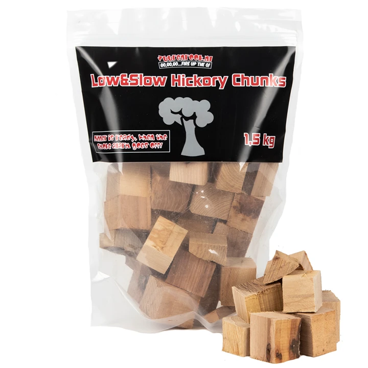Vuur&Rook Low&Slow Hickory Chunks 1,5 Kg 3 Vuur&Rook Low&Slow Hickory Chunks 1,5 Kg