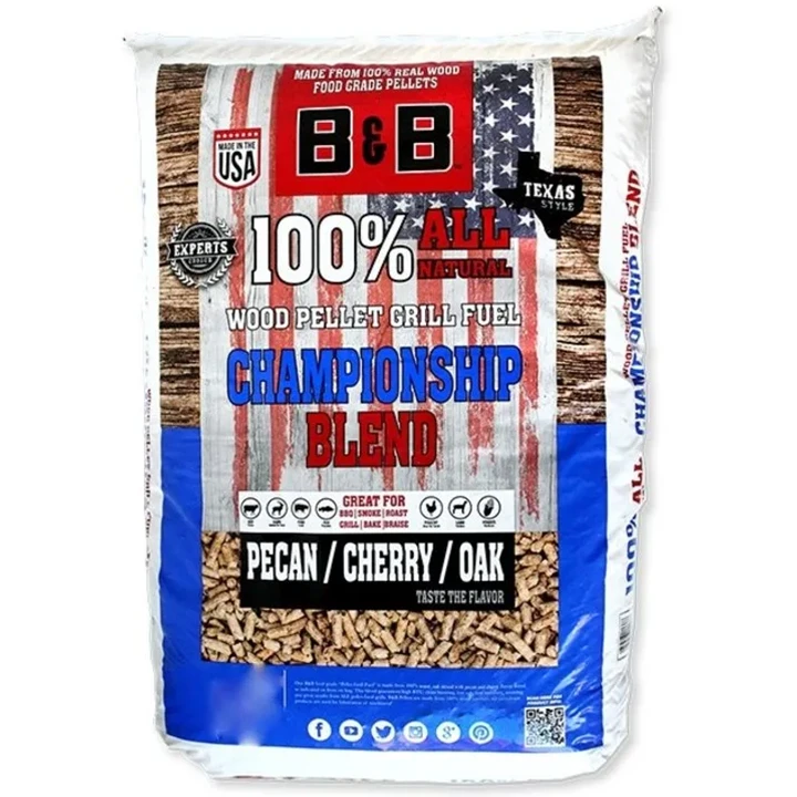 B&B Championship Blend Pecan / Kers / Eik Wood Pellets 9 Kg 3 B&B Championship Blend Pecan / Kers / Eik Wood Pellets 9 Kg