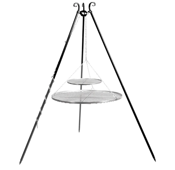 Cookking Driepoot Met Dubbel RVS Rooster 180 Cm 3 Cookking Driepoot Met Dubbel RVS Rooster 180 Cm